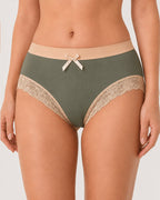 Multi-pack Pure Cotton Colorblock Lace-trimmed Seamless Panties