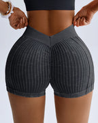 Women's Solid Color Textured Casual Breathable Elastic Sports Yoga Shorts