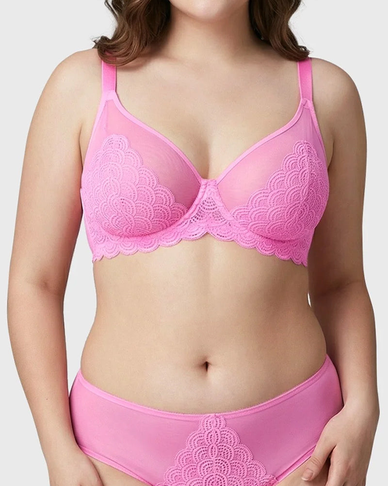 Women's Mermaid Scale Lace Unlined Bra