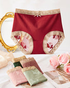 Seamless Breathable See-through Lace Cotton Panties