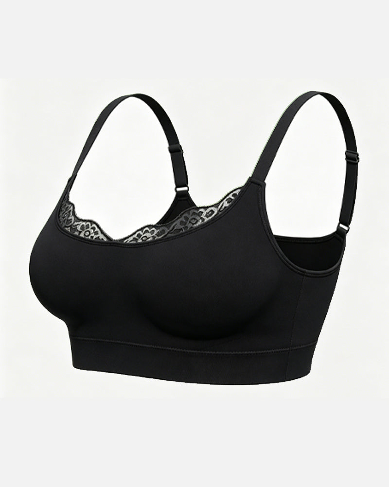 Women's Lace-Trimmed U-Shaped Wire-Free Seamless Comfort Bra