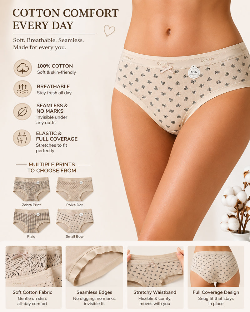 Pure Cotton Breathable Soft Printed Briefs