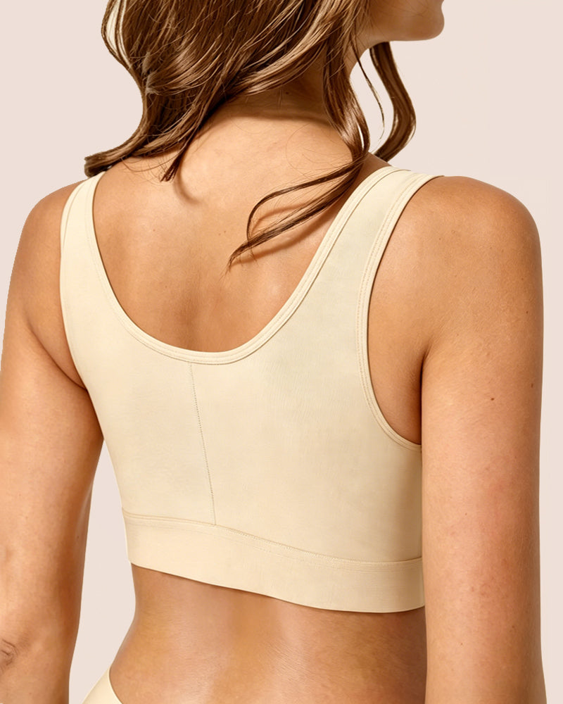 Women's Front-Closure Wire-Free Adjustable Shoulder Strap Shaping Bra