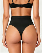 Women's High-Waisted Seamless Tummy Control Compression Thong Shapewear