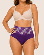 High Waisted Floral Colorblock Printed Pure Cotton Briefs
