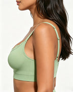 Women's Lace-Trimmed U-Shaped Wire-Free Seamless Comfort Bra