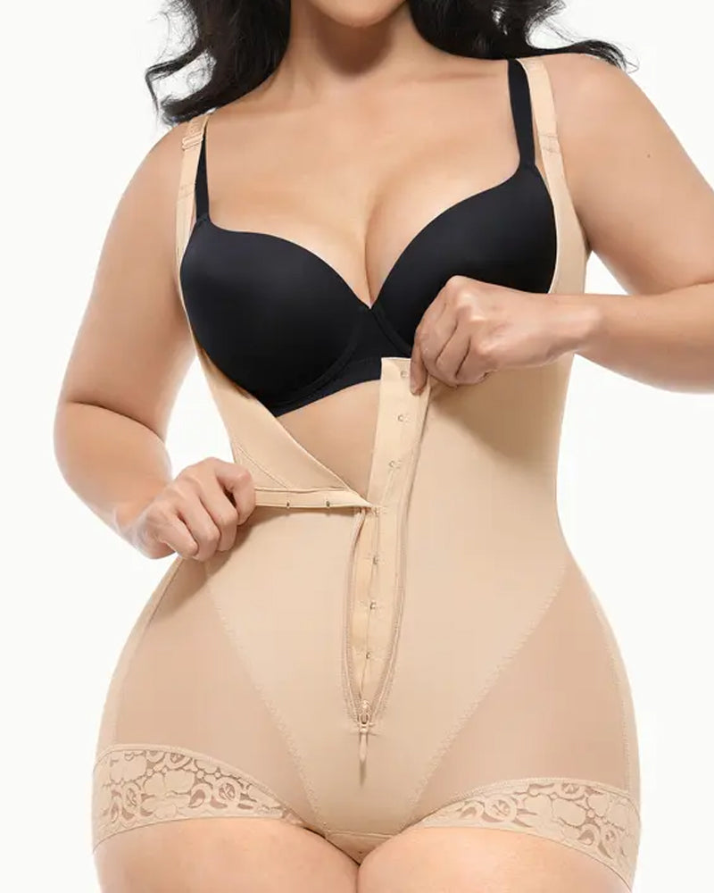 Women's Tummy Control with Hook Zipper Closure Shaping Bodysuit