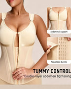 Women's Zipper and Hook Double Compression Seamless Wire-Free Shapewear
