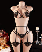 Valentine's Day Sexy Heart-Shaped Cutout Lingerie Set