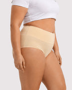 Plus Size High Waist Pure Cotton Breathable Elastic Briefs