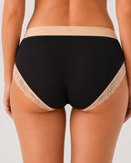 Multi-pack Pure Cotton Colorblock Lace-trimmed Seamless Panties