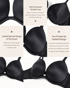 Deep V-neck Push-up Everyday Breathable T-shirt Bra