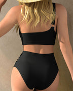 Sexy One-shoulder See-through Mesh Bikini Swimsuit