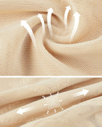 High Waist Tummy Control Sheer Mesh LaceTrim Shaping Shorts