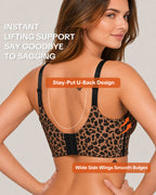 Leopard Print Seamless High Elasticity Full Cup Bra