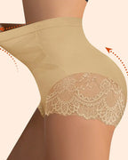 Women's High-Waisted Tummy Control and Butt Lifting Lace Seamless Shaping Panties