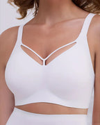 Women's Plus Size Wire-Free Seamless V-Neck Comfort Bra