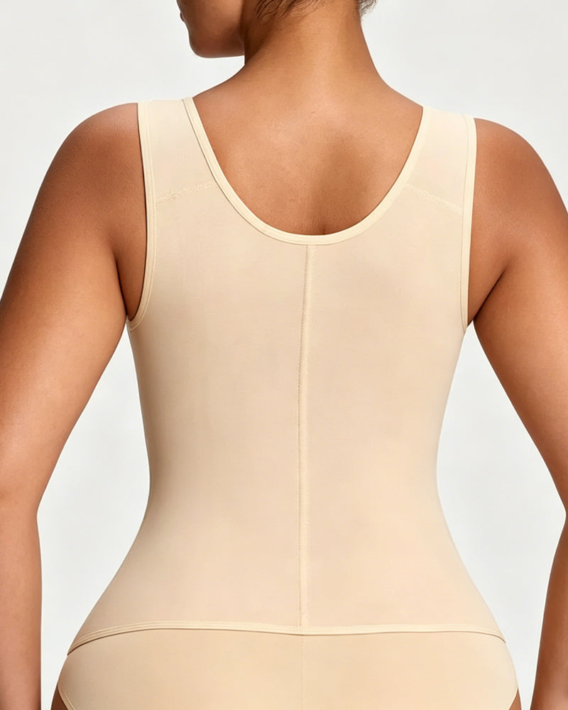 Women's Zipper and Hook Double Compression Seamless Wire-Free Shapewear