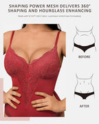 Women's Lace V Neck Tummy Control Bodysuit