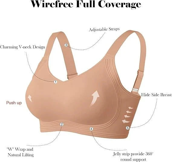 SEAMLESS JELLY BRA FULL COVERAGE PUSH UP NO UNDERWIRE BRA