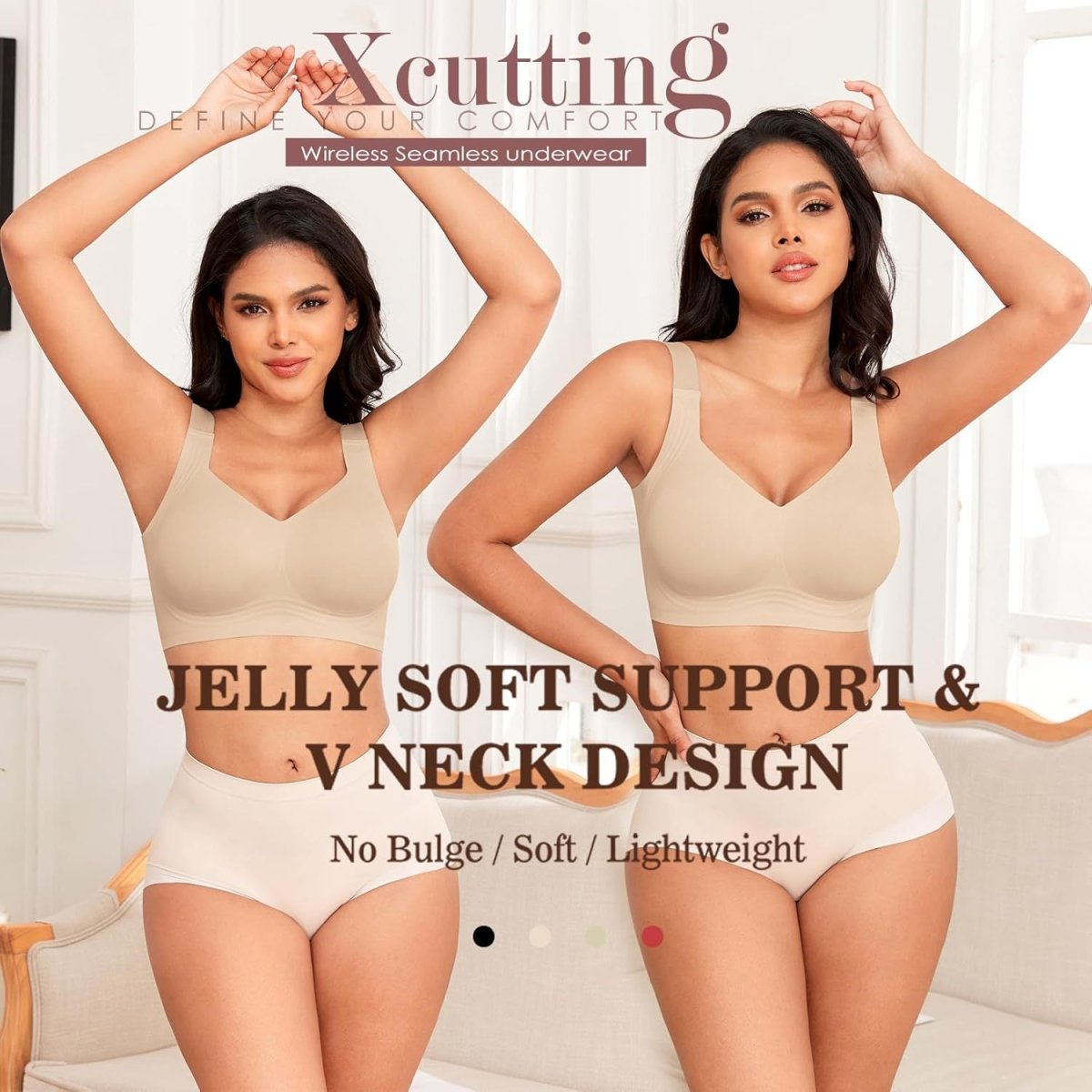 SEAMLESS JELLY BRA FULL COVERAGE PUSH UP NO UNDERWIRE BRA