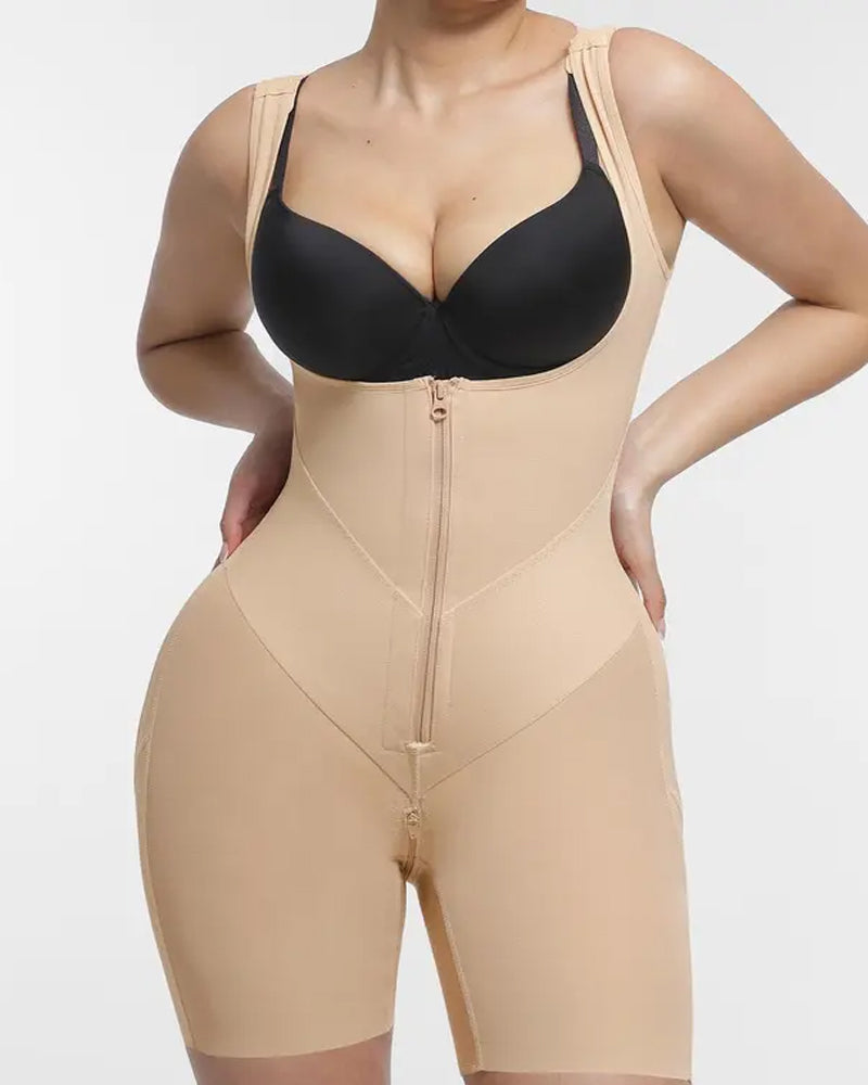 U-shaped Zipper Tummy Control Hip Lift Postpartum Body Shapewear