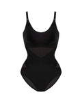 Criss-Cross Mesh Panel Sculpting Bodysuit