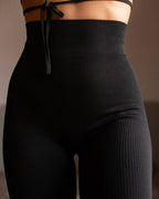 Vertical Striped Tummy-Controlling Butt Lifting Warm Stretch Leggings