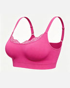 Women's Lace-Trimmed U-Shaped Wire-Free Seamless Comfort Bra