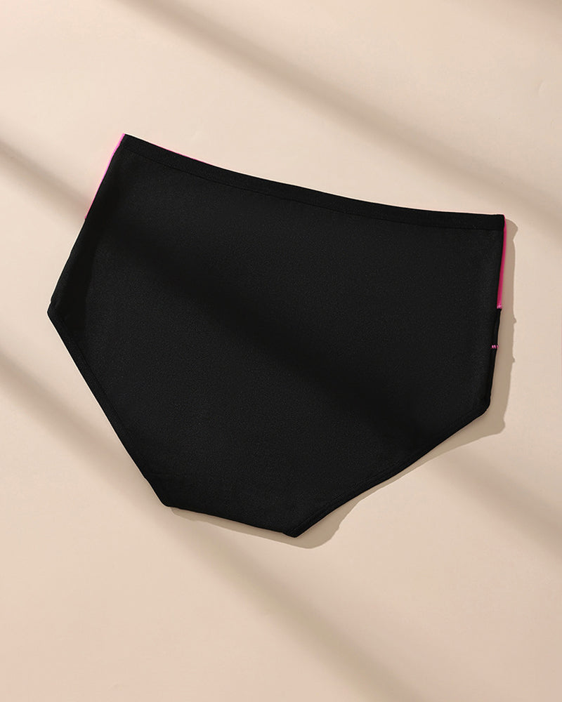 Women's  High Waist Colorblock Seamless Cotton Briefs