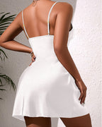 Sexy Comfortable Breathable Satin Lace Side-slit Slip Dress