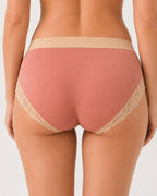 Multi-pack Pure Cotton Colorblock Lace-trimmed Seamless Panties