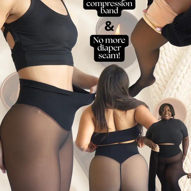 THE ORIGINAL MAGIC FLEECE LINED LEGGINGS. NEW COMPRESSION BAND & ONE SEAM