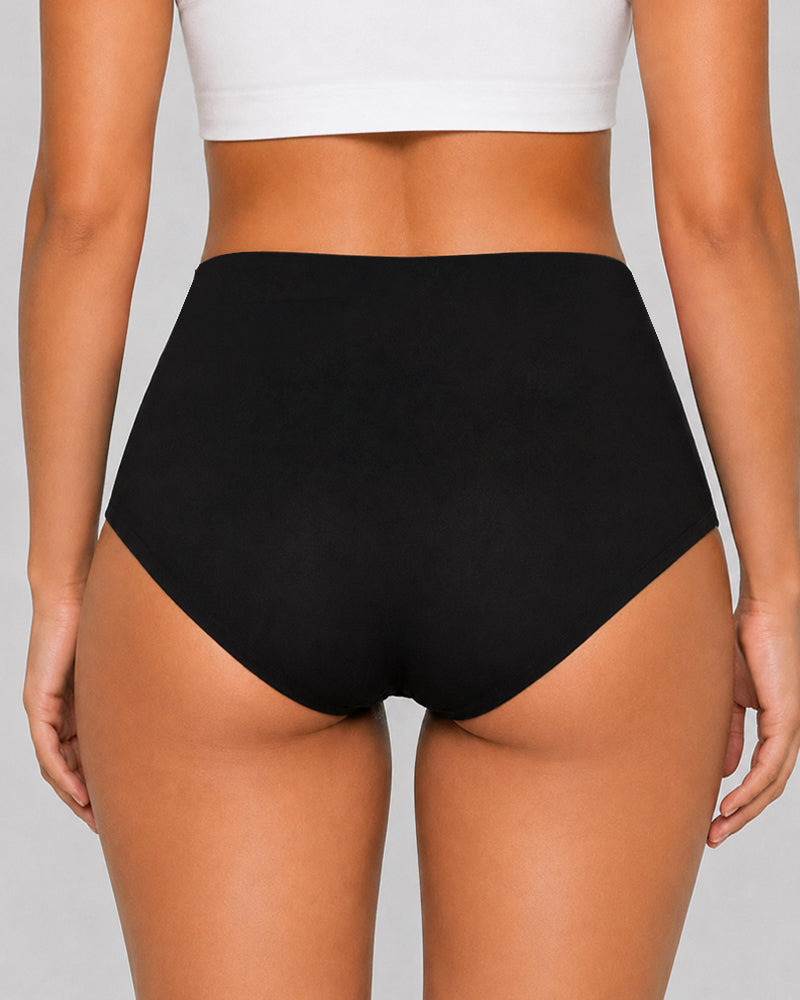 Women's  High Waist Colorblock Seamless Cotton Briefs