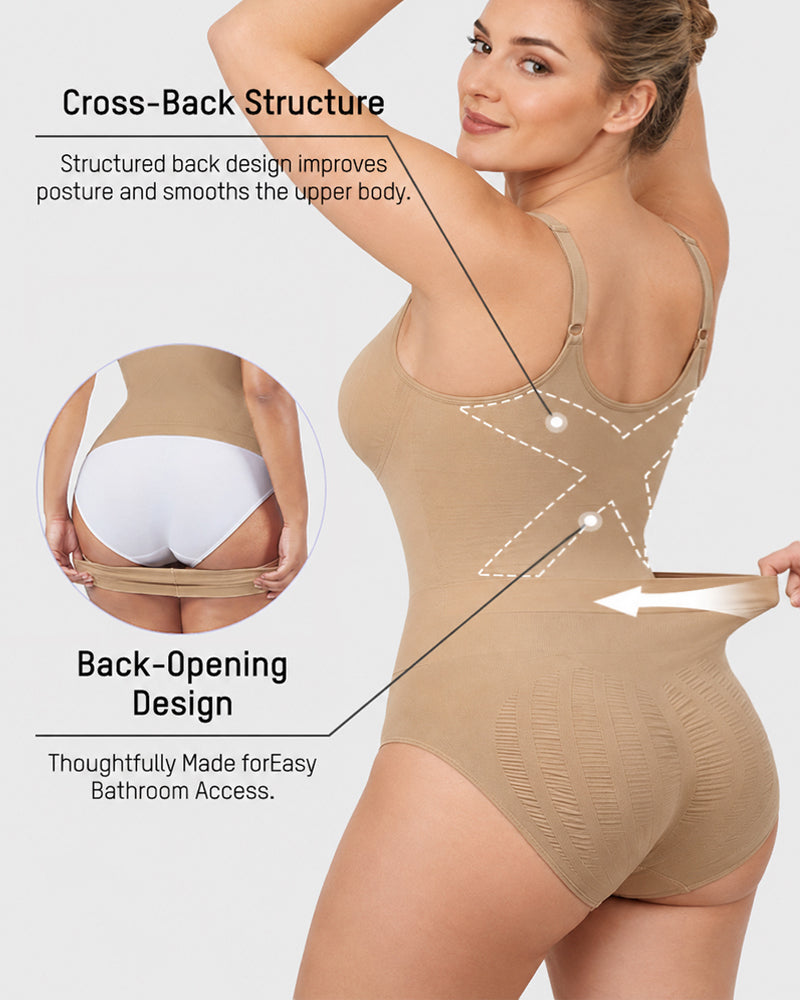 Deep V Tummy Control Seamless Easy-to-Wear Bodysuit Shaper