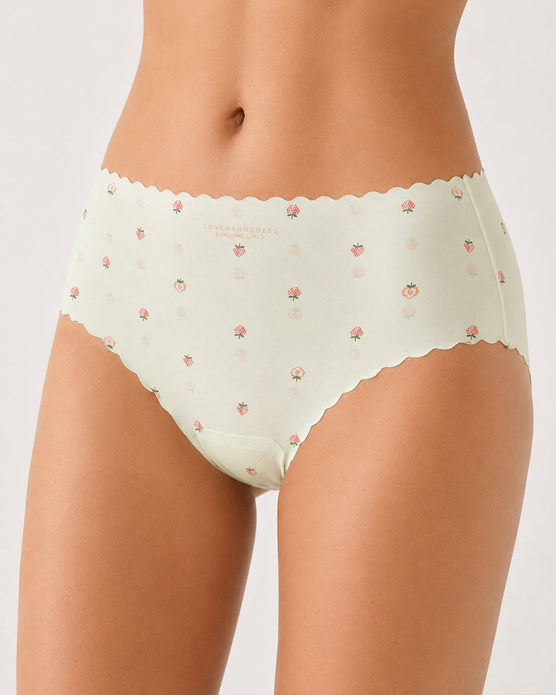 Six-pack Ice Silk Seamless Breathable Print Panties