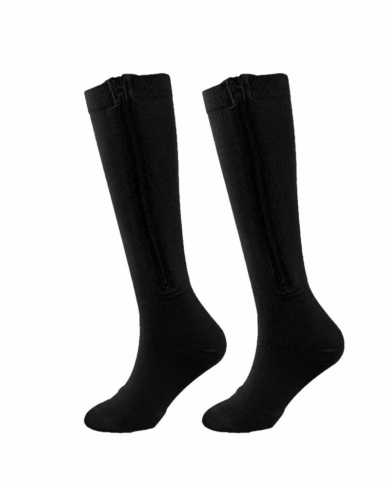 Multi-pack of Zippered Breathable Elastic Compression Stockings