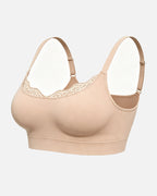 Women's Lace-Trimmed U-Shaped Wire-Free Seamless Comfort Bra