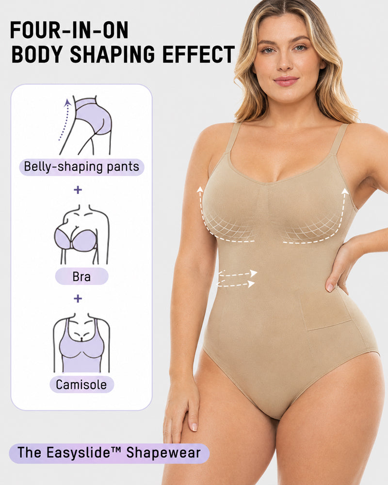 Deep V Tummy Control Seamless Easy-to-Wear Bodysuit Shaper
