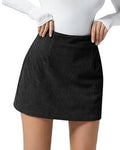 Corduroy Casual High-waisted A-line Mini Skirt