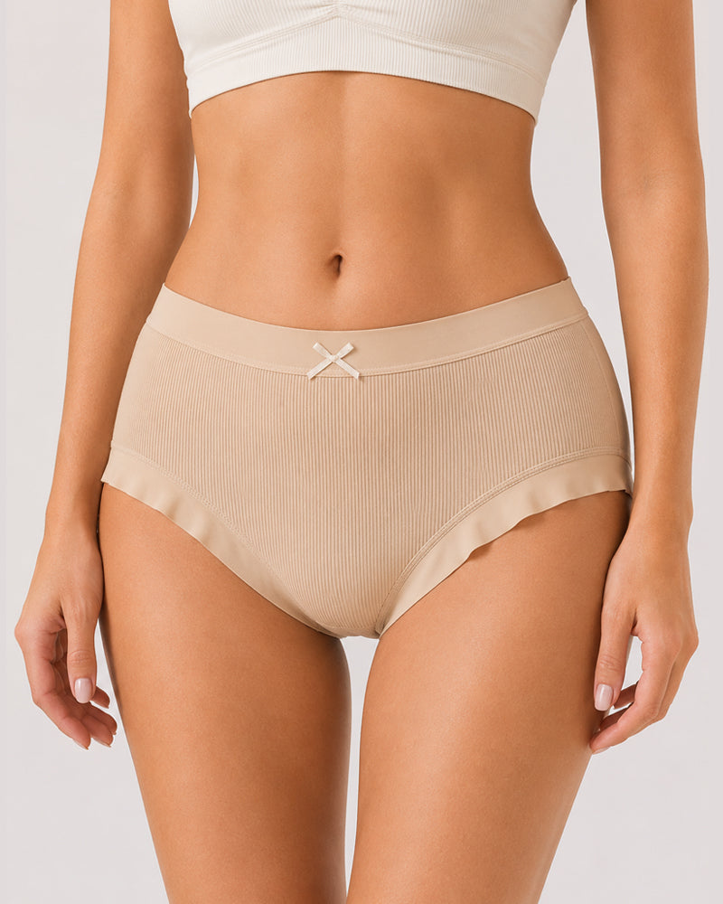 Women's Pure Cotton Ribbed Soft Panties