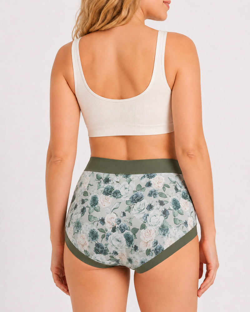 Multiple Packs High Waist Colorblock Floral Print Seamless Panties