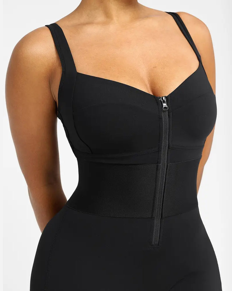 Elastic Waistband Tummy Control Hip Lift and Shaping Long Pants Jumpsuit