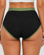 5-Pack Pure Cotton High Waist Colorblock Briefs