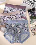 Multiple Packs High Waist Colorblock Floral Print Seamless Panties