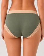 Multi-pack Pure Cotton Colorblock Lace-trimmed Seamless Panties