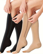 Multi-pack of Zippered Breathable Elastic Compression Stockings