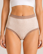 Five-pack Pure Cotton High Waist Lace-trimmed Briefs