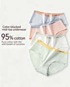 Multi-pack Pure Cotton Colorblock Ribbed Seamless Briefs