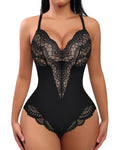 Women's Lace V Neck Tummy Control Bodysuit